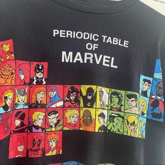 Periodic Table of Marvel Graphic Tee Shirt - Picture 2 of 6